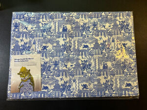 Calamityware Things Could Be Worse Blue Placemats Set of 4 100% Cotton New